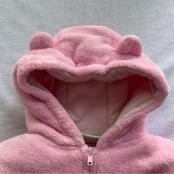 Y2K Baby Looney Tunes Tweety Bird Bear Snowsuit Cute Ears Pink Fuzzy 0/3M - Picture 9 of 13